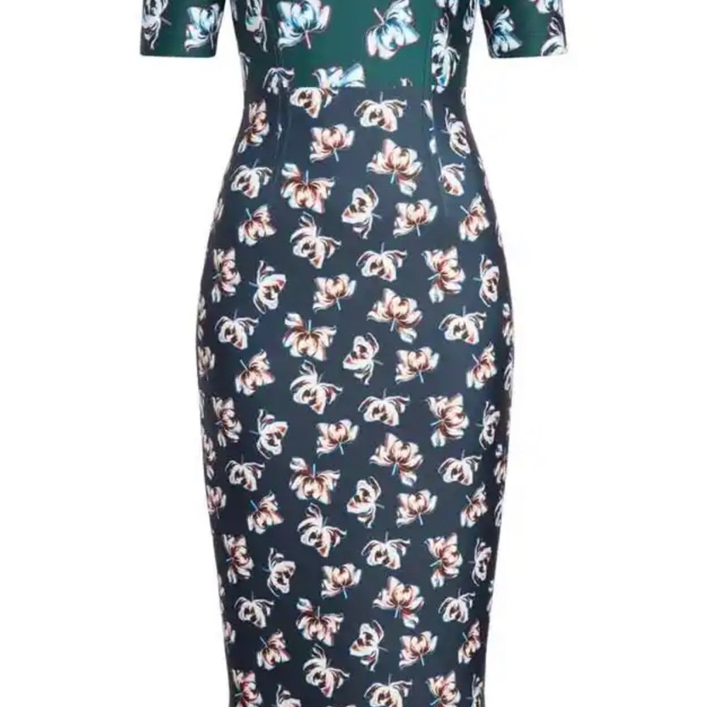 NEW NWT YIGAL AZROUEL Dress Floral Printed Scuba - Picture 4 of 14
